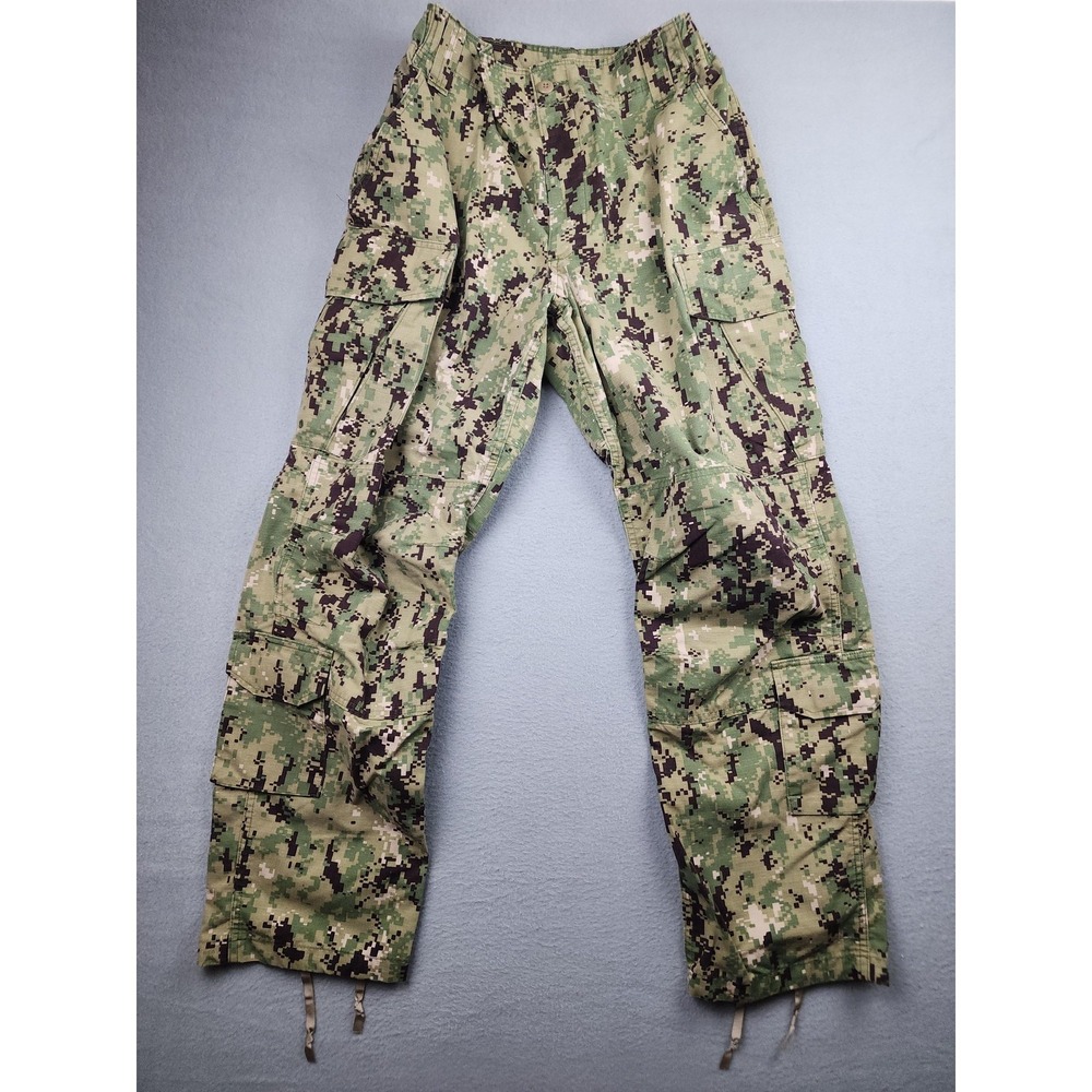 US Navy Pants Mens 33 Short Navy Working Uniform Type III Camo Cargo Seals Work